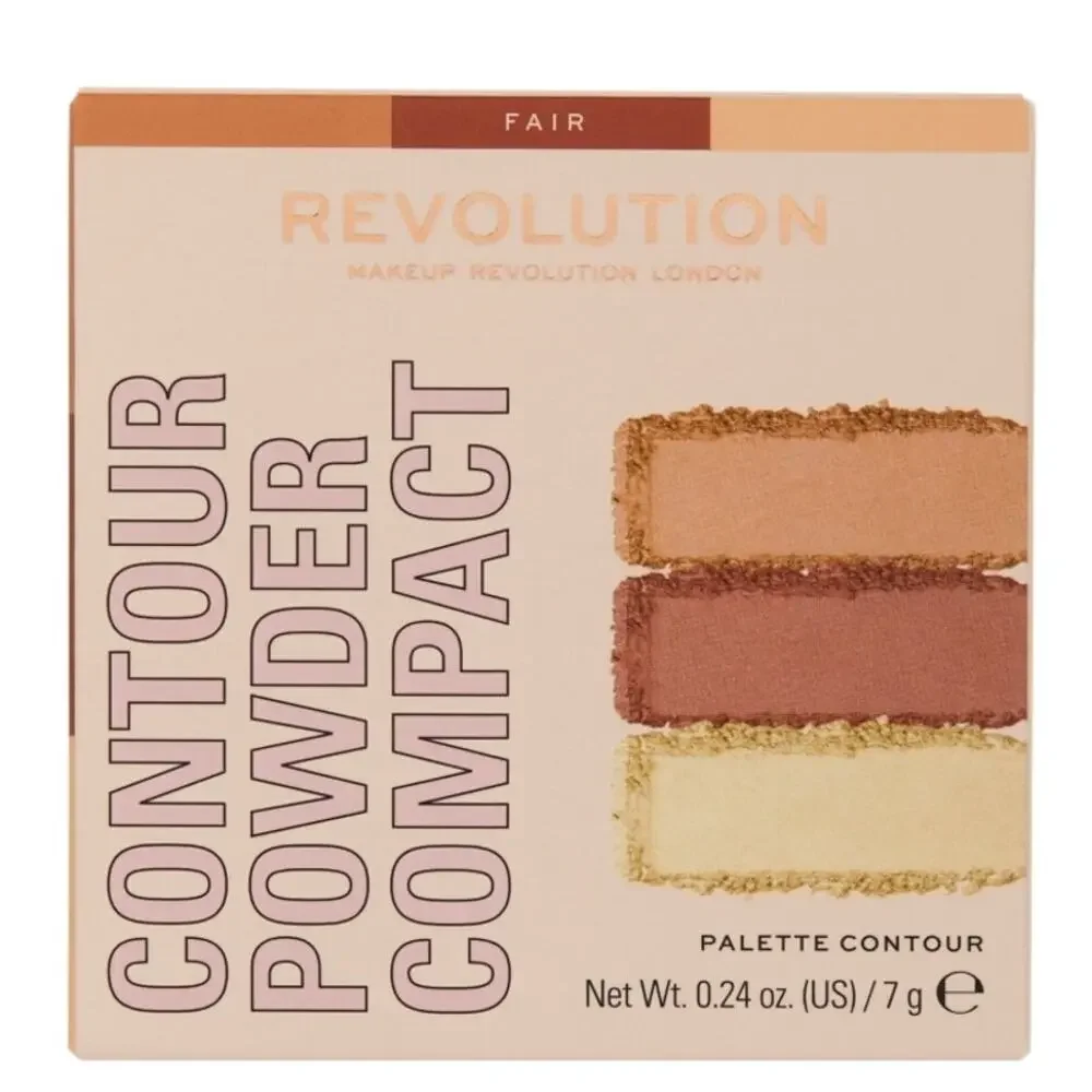 Revolution Contour Powder Compact, Highlight, Shade & Contour, Fair Palette, NWT